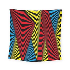 Door Pattern Line Abstract Illustration Waves Wave Chevron Red Blue Yellow Black Square Tapestry (small) by Mariart