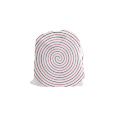 Double Line Spiral Spines Red Black Circle Drawstring Pouches (small)  by Mariart