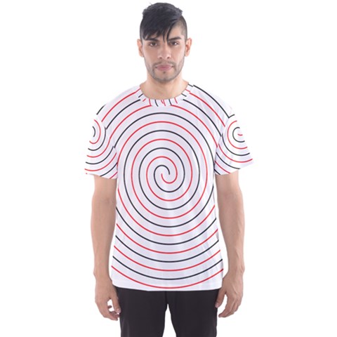 Double Line Spiral Spines Red Black Circle Men s Sports Mesh Tee by Mariart