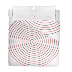 Double Line Spiral Spines Red Black Circle Duvet Cover Double Side (full/ Double Size) by Mariart