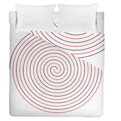 Double Line Spiral Spines Red Black Circle Duvet Cover Double Side (queen Size) by Mariart