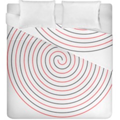 Double Line Spiral Spines Red Black Circle Duvet Cover Double Side (king Size) by Mariart