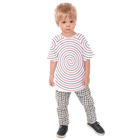 Double Line Spiral Spines Red Black Circle Kids Raglan Tee by Mariart