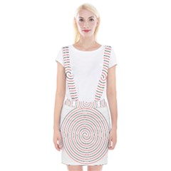 Double Line Spiral Spines Red Black Circle Braces Suspender Skirt by Mariart