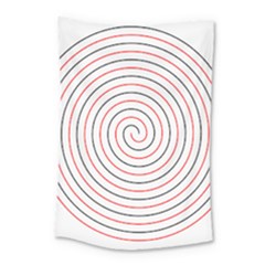 Double Line Spiral Spines Red Black Circle Small Tapestry by Mariart