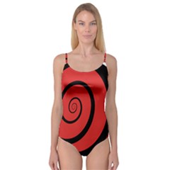 Double Spiral Thick Lines Black Red Camisole Leotard  by Mariart