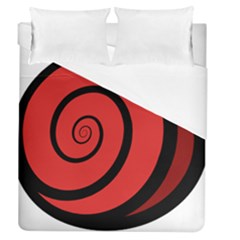 Double Spiral Thick Lines Black Red Duvet Cover (queen Size) by Mariart