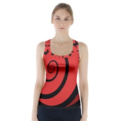 Double Spiral Thick Lines Black Red Racer Back Sports Top by Mariart