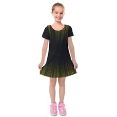 Colorful Light Ray Border Animation Loop Yellow Kids  Short Sleeve Velvet Dress