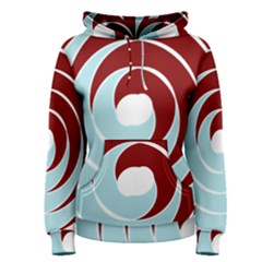 Double Spiral Thick Lines Blue Red Women s Pullover Hoodie by Mariart