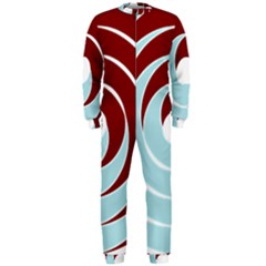 Double Spiral Thick Lines Blue Red Onepiece Jumpsuit (men)  by Mariart