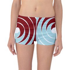 Double Spiral Thick Lines Blue Red Boyleg Bikini Bottoms by Mariart