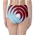 Double Spiral Thick Lines Blue Red High-Waist Bikini Bottoms View2