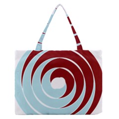 Double Spiral Thick Lines Blue Red Zipper Medium Tote Bag