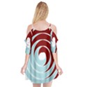 Double Spiral Thick Lines Blue Red Cutout Spaghetti Strap Chiffon Dress View2