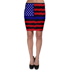 Flag American Line Star Red Blue White Black Beauty Bodycon Skirt by Mariart