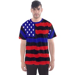 Flag American Line Star Red Blue White Black Beauty Men s Sports Mesh Tee