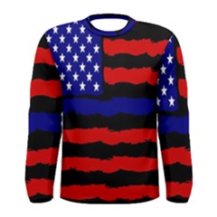 Flag American Line Star Red Blue White Black Beauty Men s Long Sleeve Tee by Mariart