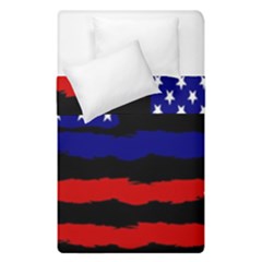 Flag American Line Star Red Blue White Black Beauty Duvet Cover Double Side (single Size) by Mariart