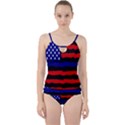 Flag American Line Star Red Blue White Black Beauty Cut Out Top Tankini Set View1