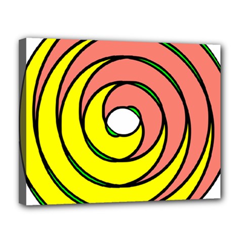 Double Spiral Thick Lines Circle Canvas 14  X 11  by Mariart