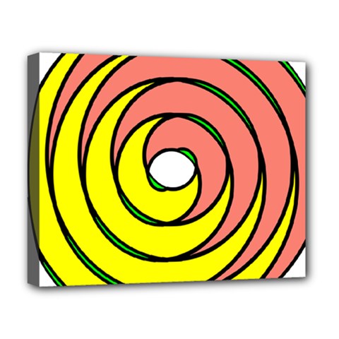 Double Spiral Thick Lines Circle Deluxe Canvas 20  X 16   by Mariart