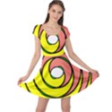 Double Spiral Thick Lines Circle Cap Sleeve Dress View1