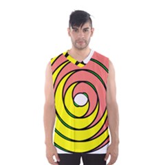 Double Spiral Thick Lines Circle Men s Basketball Tank Top