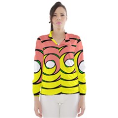 Double Spiral Thick Lines Circle Wind Breaker (women)