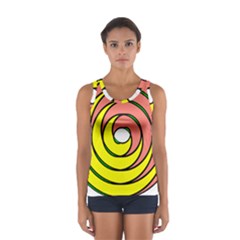 Double Spiral Thick Lines Circle Sport Tank Top  by Mariart