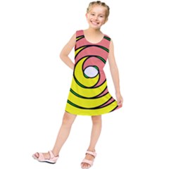 Double Spiral Thick Lines Circle Kids  Tunic Dress by Mariart