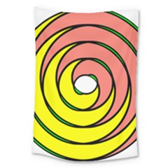 Double Spiral Thick Lines Circle Large Tapestry