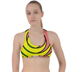 Double Spiral Thick Lines Circle Criss Cross Racerback Sports Bra