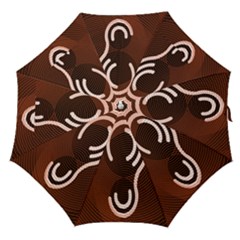 Fan Line Chevron Wave Brown Straight Umbrellas by Mariart