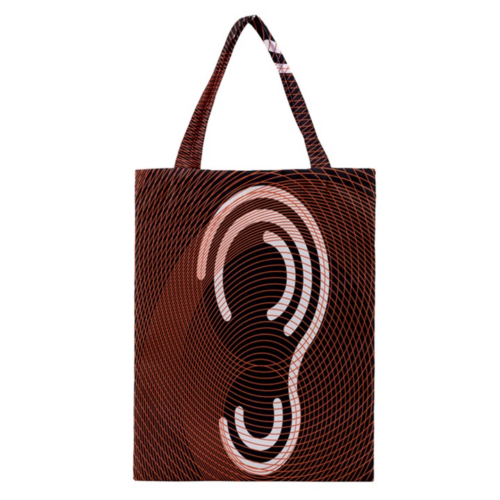 Fan Line Chevron Wave Brown Classic Tote Bag