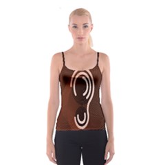 Fan Line Chevron Wave Brown Spaghetti Strap Top by Mariart