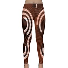 Fan Line Chevron Wave Brown Classic Yoga Leggings by Mariart