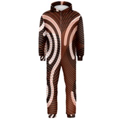 Fan Line Chevron Wave Brown Hooded Jumpsuit (men)  by Mariart