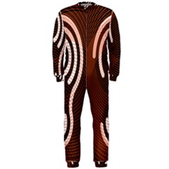 Fan Line Chevron Wave Brown Onepiece Jumpsuit (men)  by Mariart