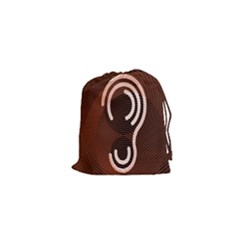 Fan Line Chevron Wave Brown Drawstring Pouches (xs)  by Mariart