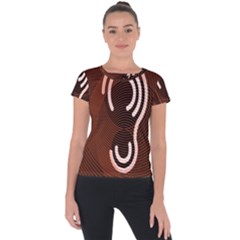 Fan Line Chevron Wave Brown Short Sleeve Sports Top  by Mariart