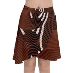 Fan Line Chevron Wave Brown Chiffon Wrap by Mariart