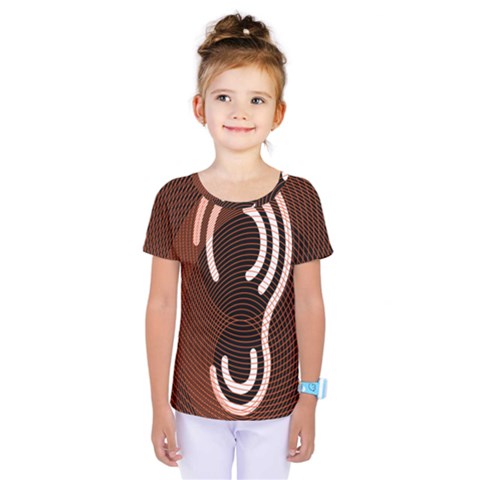 Fan Line Chevron Wave Brown Kids  One Piece Tee by Mariart