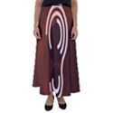 Fan Line Chevron Wave Brown Flared Maxi Skirt View1