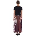 Fan Line Chevron Wave Brown Flared Maxi Skirt View2