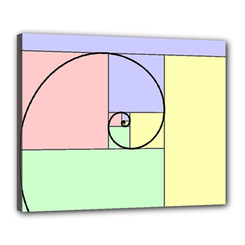 Golden Spiral Logarithmic Color Canvas 20  X 16  by Mariart