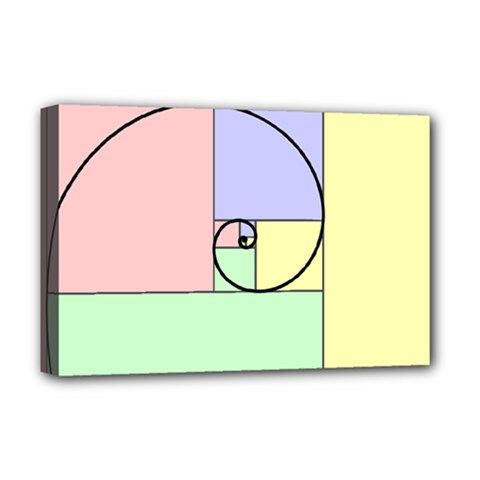 Golden Spiral Logarithmic Color Deluxe Canvas 18  X 12   by Mariart