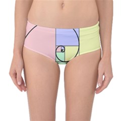 Golden Spiral Logarithmic Color Mid-waist Bikini Bottoms