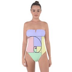 Golden Spiral Logarithmic Color Tie Back One Piece Swimsuit by Mariart