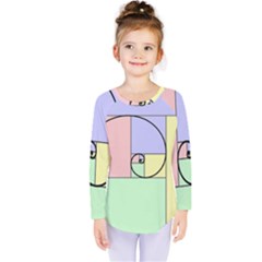 Golden Spiral Logarithmic Color Kids  Long Sleeve Tee